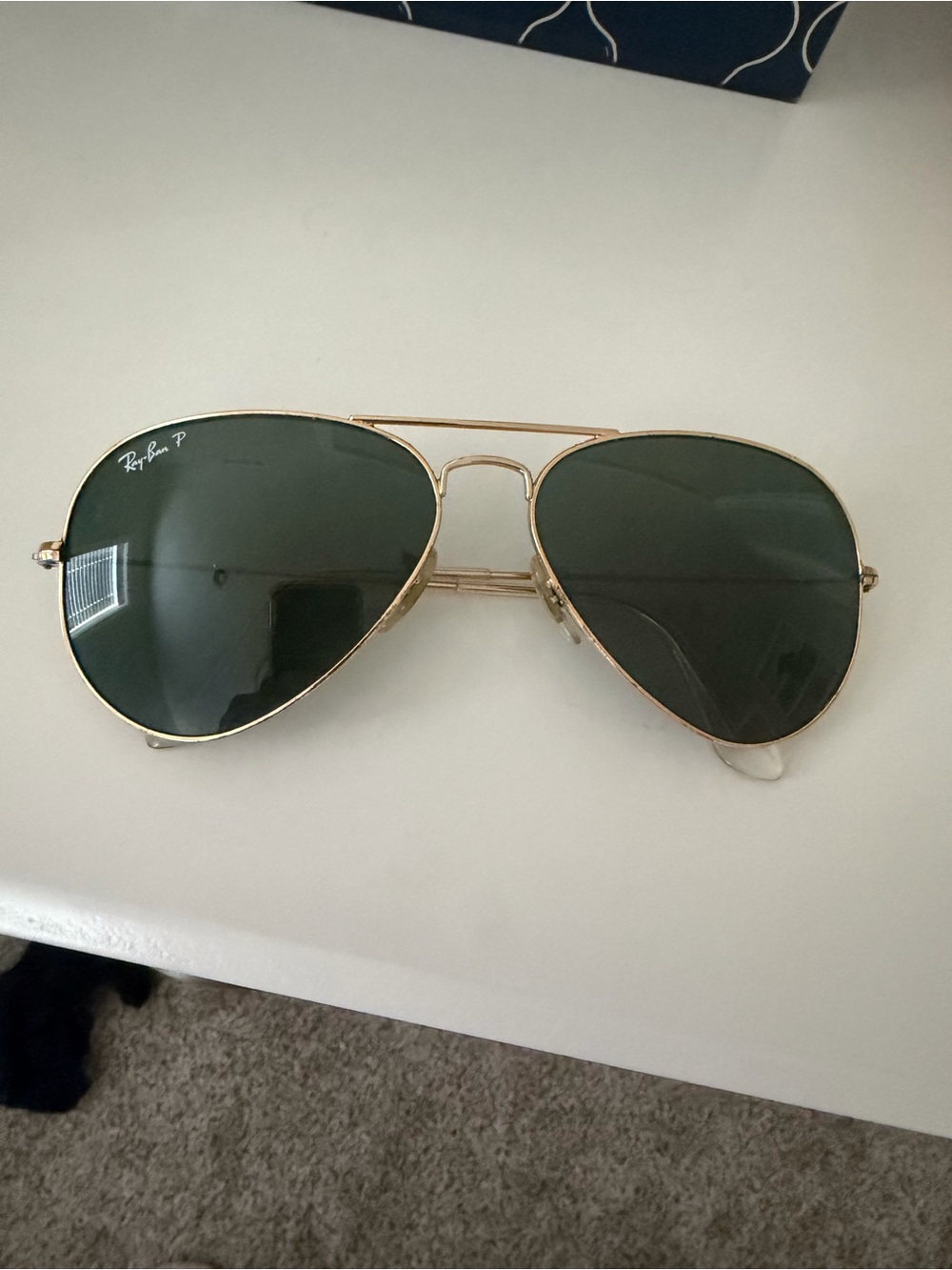 Ray-Ban Aviator Sunglasses - Green Lenses, Gold Frame